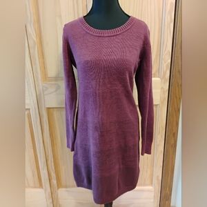 Athleta Burgundy Knit Long Sleeve Dress